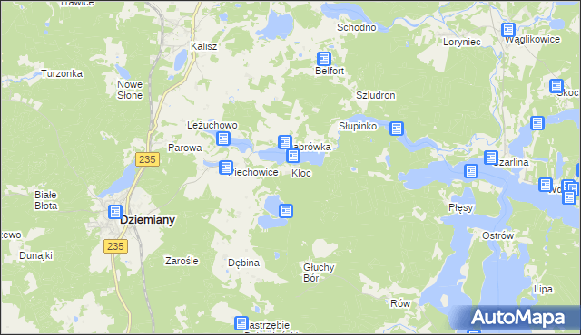 mapa Kloc, Kloc na mapie Targeo