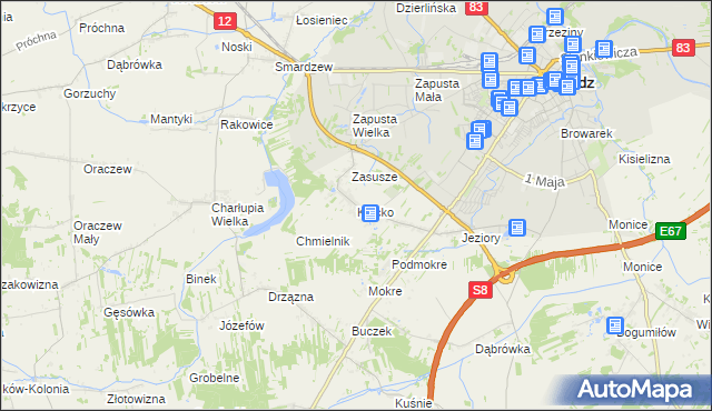 mapa Kłocko, Kłocko na mapie Targeo