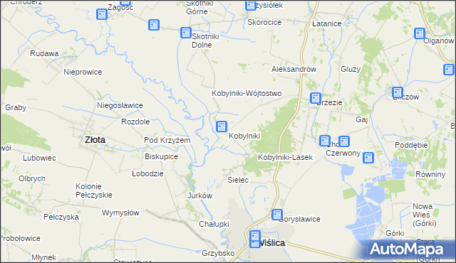 mapa Kobylniki gmina Wiślica, Kobylniki gmina Wiślica na mapie Targeo