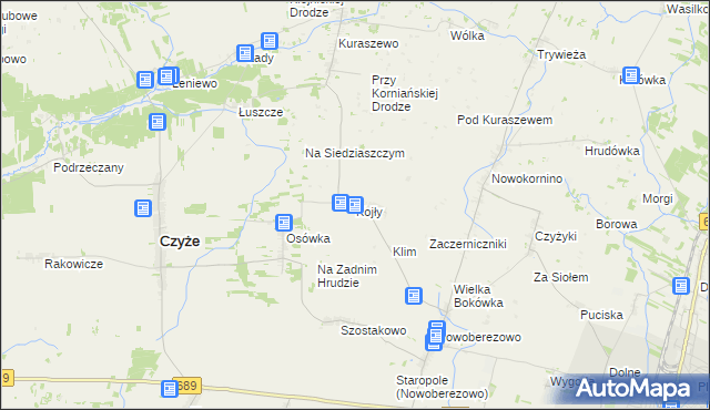 mapa Kojły, Kojły na mapie Targeo