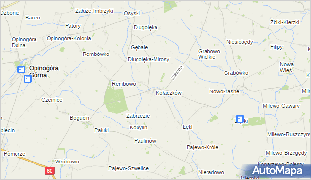 mapa Kołaczków, Kołaczków na mapie Targeo
