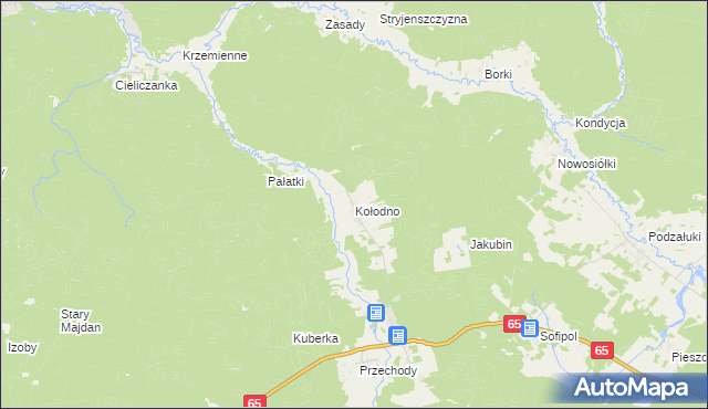 mapa Kołodno, Kołodno na mapie Targeo