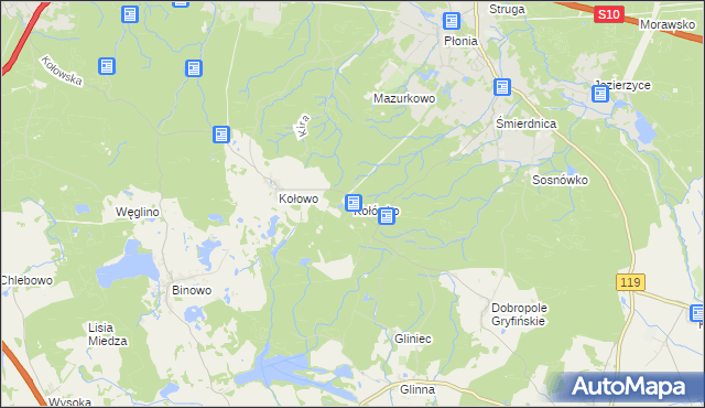 mapa Kołówko, Kołówko na mapie Targeo