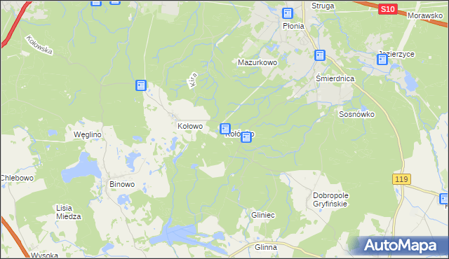 mapa Kołówko, Kołówko na mapie Targeo