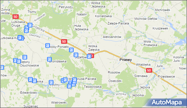 mapa Konie gmina Pniewy, Konie gmina Pniewy na mapie Targeo