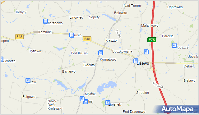 mapa Kornatowo, Kornatowo na mapie Targeo