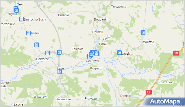 mapa Kożany, Kożany na mapie Targeo