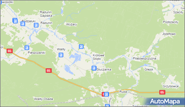 mapa Królowe Stojło, Królowe Stojło na mapie Targeo