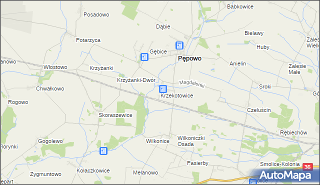 mapa Krzekotowice, Krzekotowice na mapie Targeo