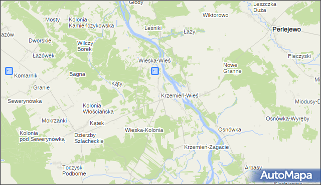 mapa Krzemień-Wieś, Krzemień-Wieś na mapie Targeo