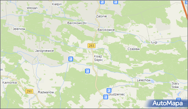 mapa Książ Śląski, Książ Śląski na mapie Targeo