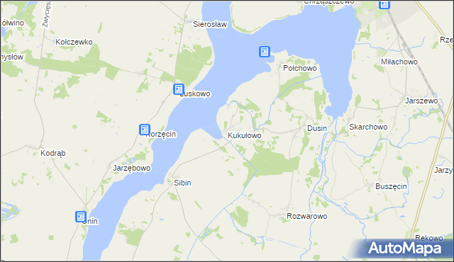 mapa Kukułowo gmina Kamień Pomorski, Kukułowo gmina Kamień Pomorski na mapie Targeo