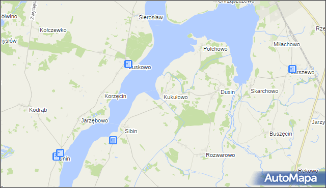 mapa Kukułowo gmina Kamień Pomorski, Kukułowo gmina Kamień Pomorski na mapie Targeo