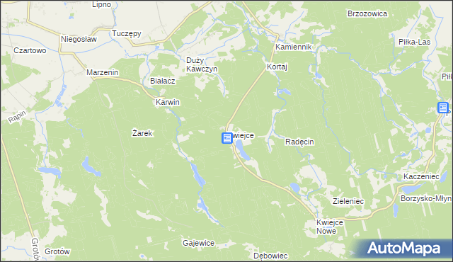 mapa Kwiejce, Kwiejce na mapie Targeo