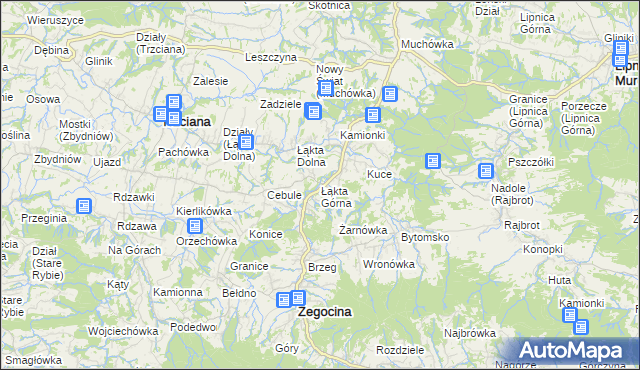 mapa Łąkta Górna, Łąkta Górna na mapie Targeo