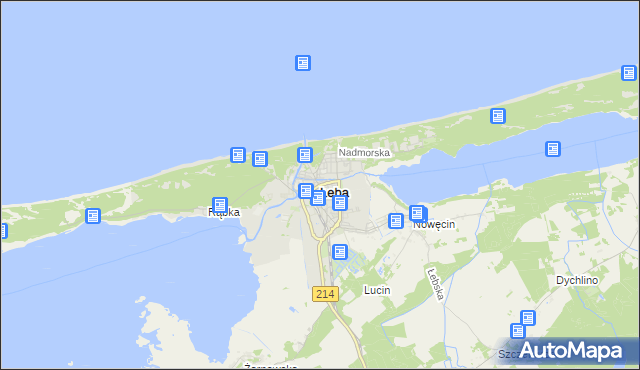 mapa Łeba, Łeba na mapie Targeo