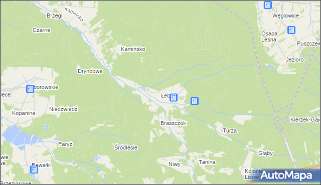 mapa Łebki gmina Herby, Łebki gmina Herby na mapie Targeo