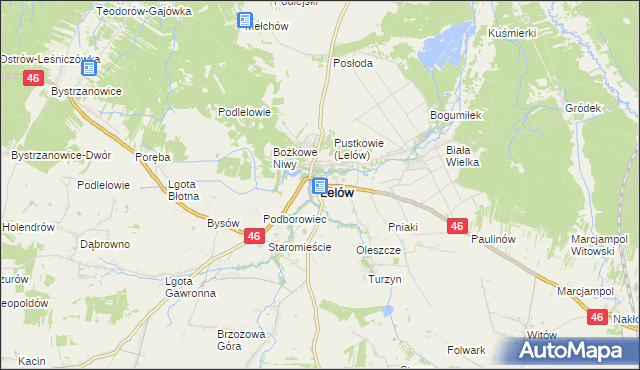 mapa Lelów, Lelów na mapie Targeo