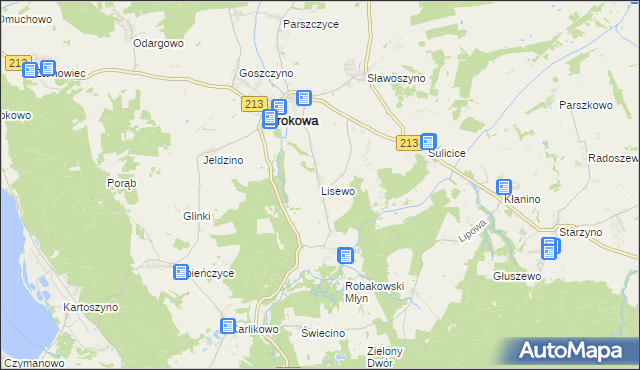 mapa Lisewo gmina Krokowa, Lisewo gmina Krokowa na mapie Targeo