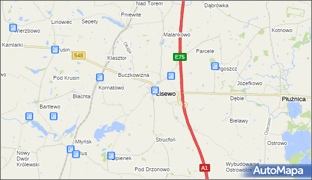 mapa Lisewo powiat chełmiński, Lisewo powiat chełmiński na mapie Targeo