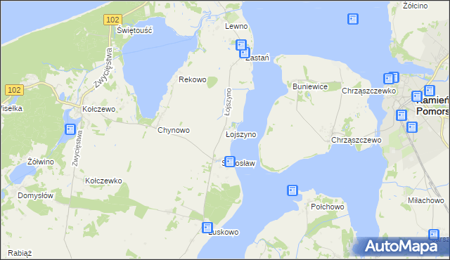 mapa Łojszyno, Łojszyno na mapie Targeo