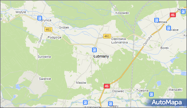 mapa Łubniany, Łubniany na mapie Targeo