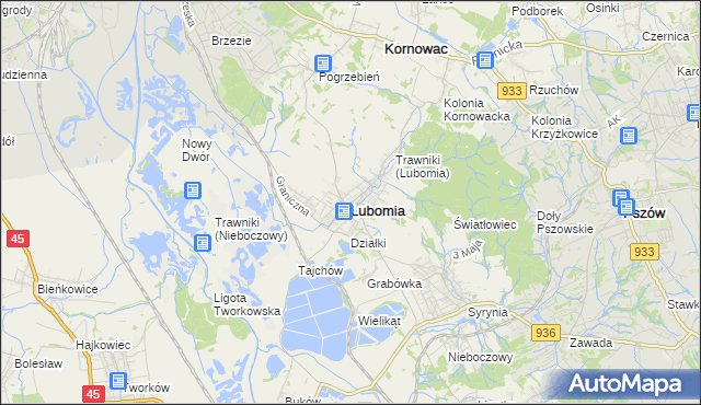 mapa Lubomia, Lubomia na mapie Targeo