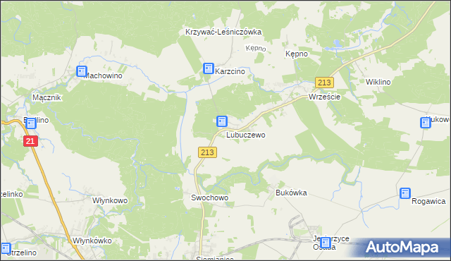 mapa Lubuczewo, Lubuczewo na mapie Targeo