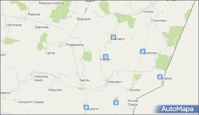 mapa Majdan gmina Dołhobyczów, Majdan gmina Dołhobyczów na mapie Targeo