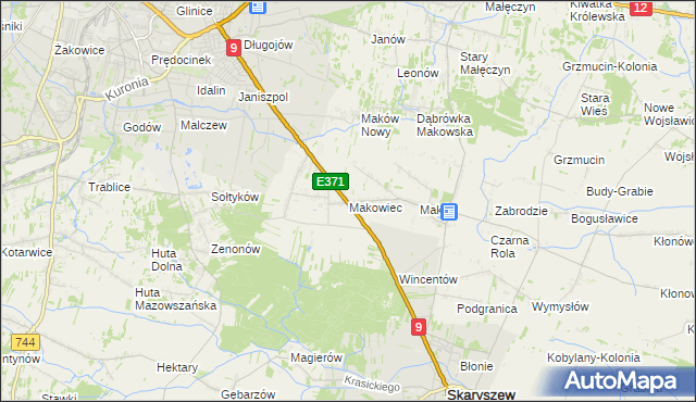mapa Makowiec, Makowiec na mapie Targeo