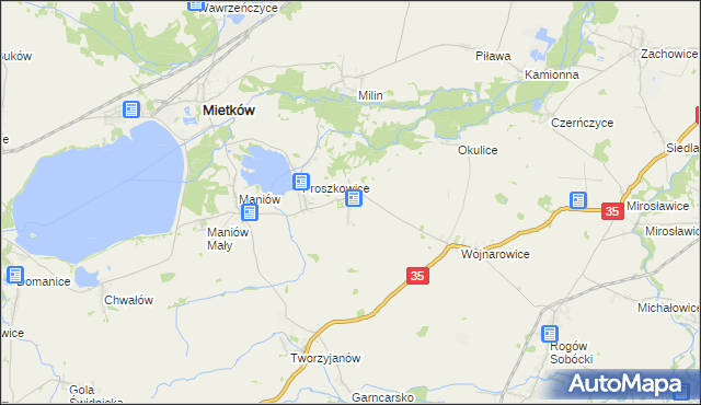 mapa Maniów Wielki, Maniów Wielki na mapie Targeo