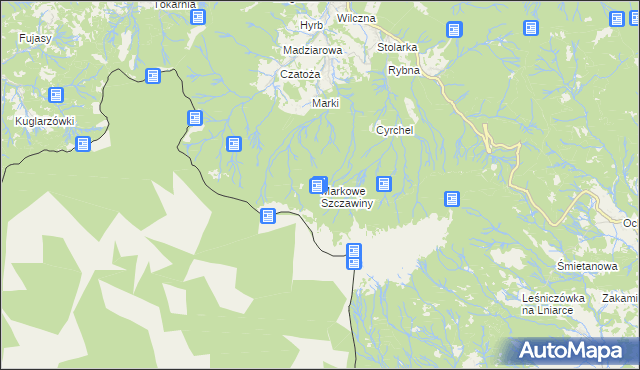 mapa Markowe Szczawiny, Markowe Szczawiny na mapie Targeo