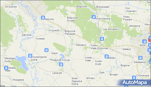 mapa Marzęcin, Marzęcin na mapie Targeo