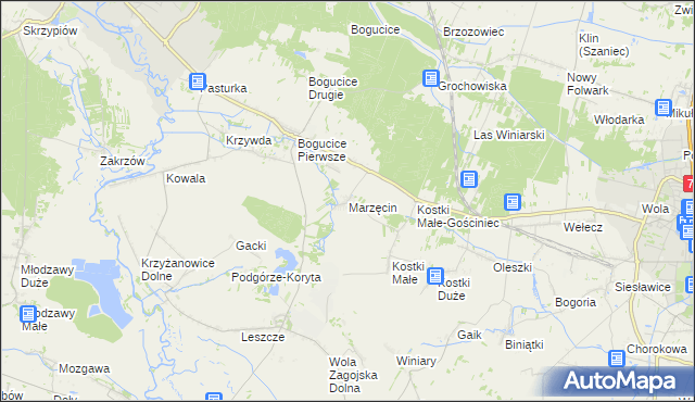 mapa Marzęcin, Marzęcin na mapie Targeo