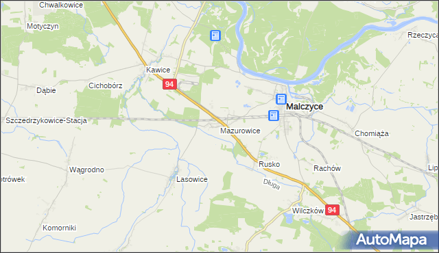 mapa Mazurowice, Mazurowice na mapie Targeo