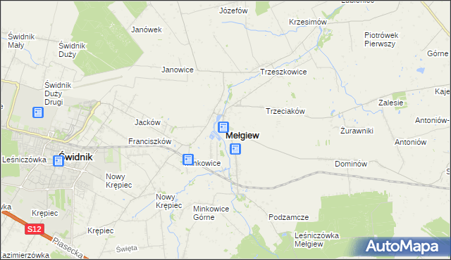 mapa Mełgiew, Mełgiew na mapie Targeo