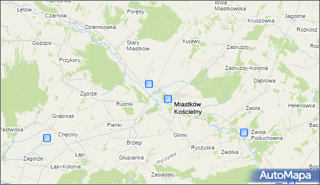 mapa Miastków, Miastków na mapie Targeo