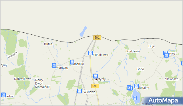 mapa Michałkowo gmina Barciany, Michałkowo gmina Barciany na mapie Targeo
