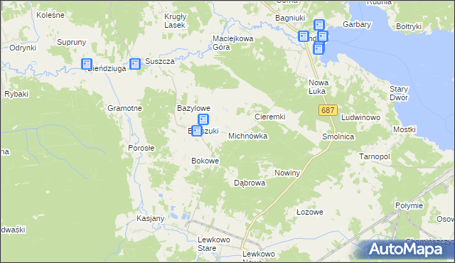 mapa Michnówka, Michnówka na mapie Targeo