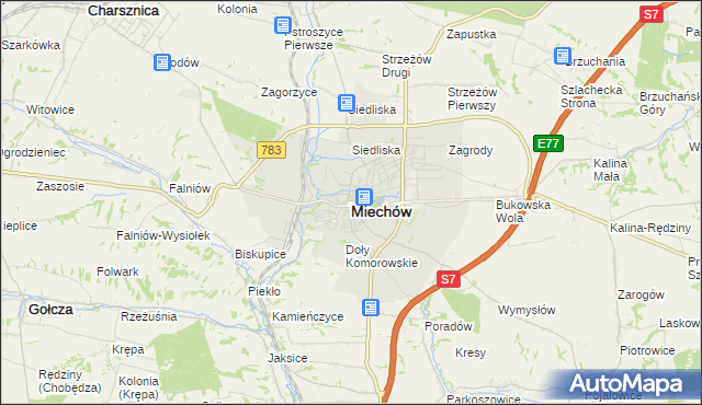 mapa Miechów, Miechów na mapie Targeo