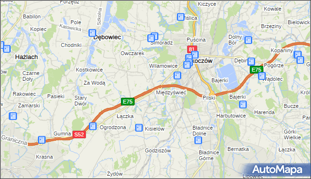 mapa Międzyświeć, Międzyświeć na mapie Targeo