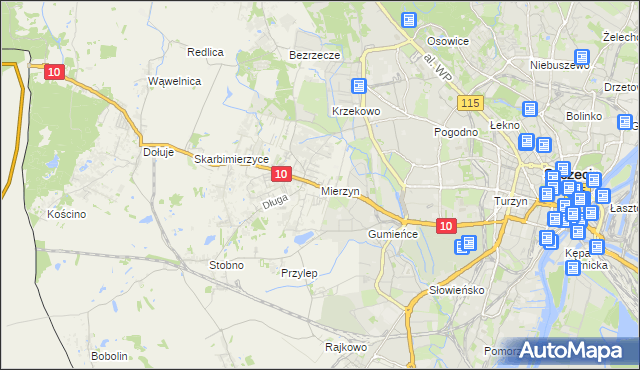 mapa Mierzyn gmina Dobra (Szczecińska), Mierzyn gmina Dobra (Szczecińska) na mapie Targeo