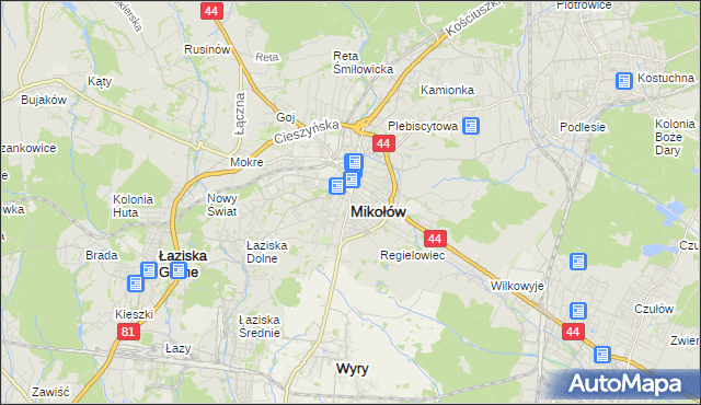 mapa Mikołów, Mikołów na mapie Targeo