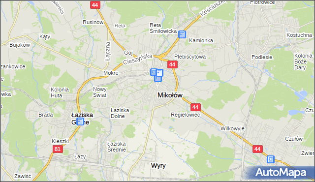 mapa Mikołów, Mikołów na mapie Targeo