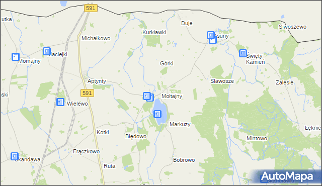 mapa Mołtajny, Mołtajny na mapie Targeo