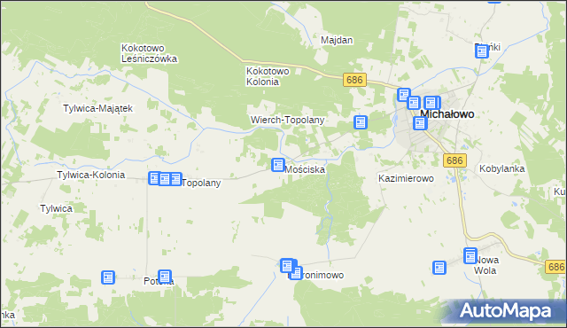 mapa Mościska gmina Michałowo, Mościska gmina Michałowo na mapie Targeo