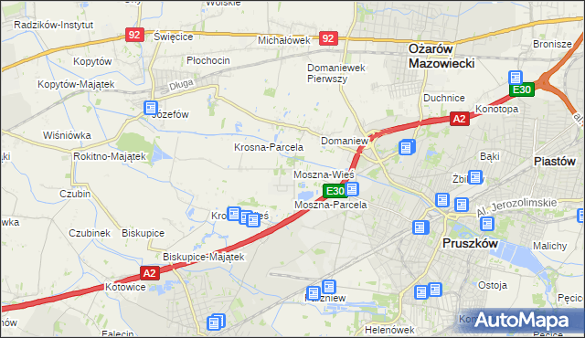 mapa Moszna-Wieś, Moszna-Wieś na mapie Targeo