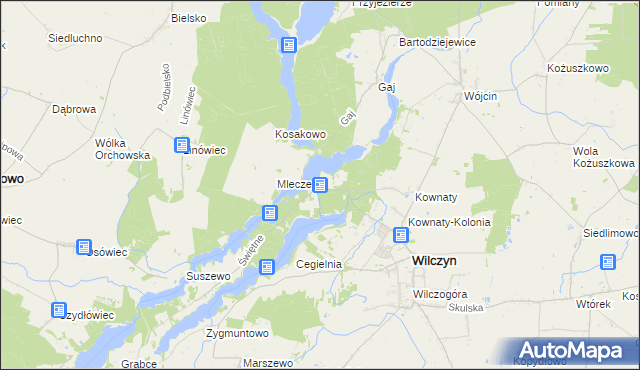 mapa Mrówki gmina Wilczyn, Mrówki gmina Wilczyn na mapie Targeo