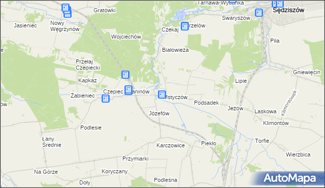 mapa Mstyczów, Mstyczów na mapie Targeo