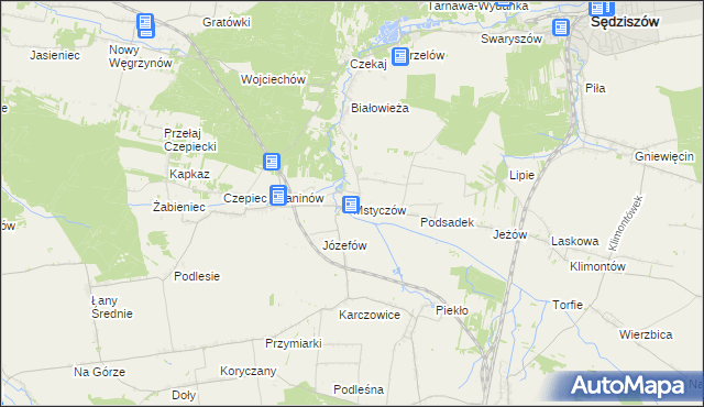 mapa Mstyczów, Mstyczów na mapie Targeo